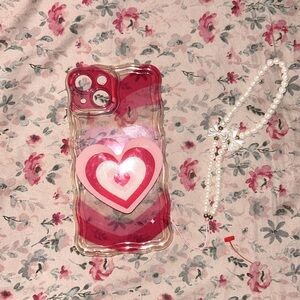 Pink heart phone case